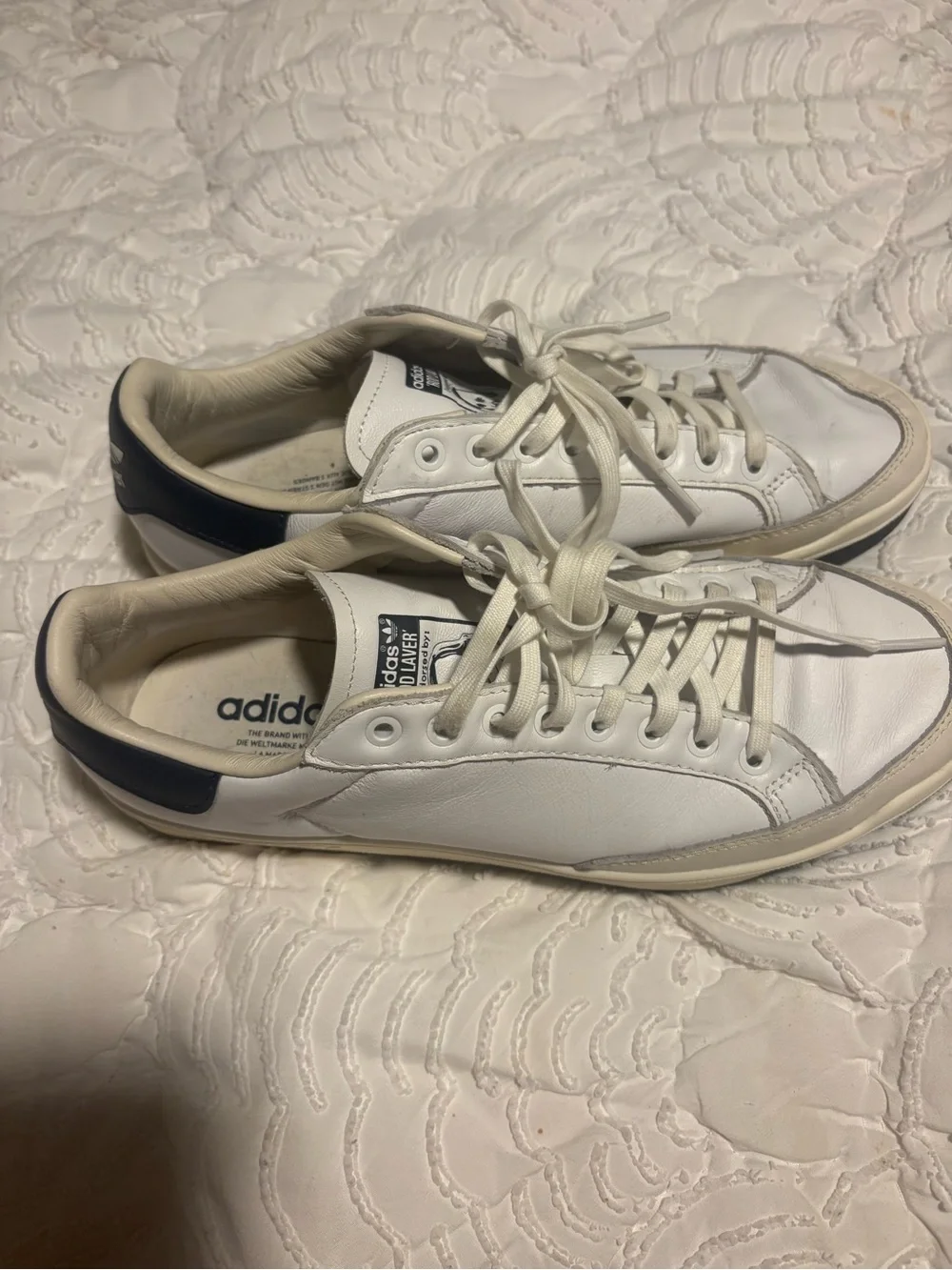Ron Laver Adidas Blue White shoes sneakers size 10 worn once